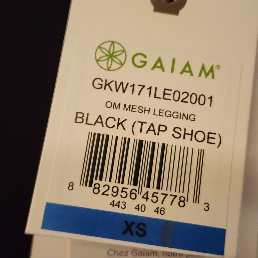 GAIAM Om Mesh Yoga Leggings In Black (Tap Shoe) Size XS - Picture 9 of 10